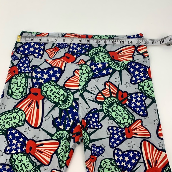 Lularoe Leggings Lady Liberty Red White Blue Star - Picture 8 of 11